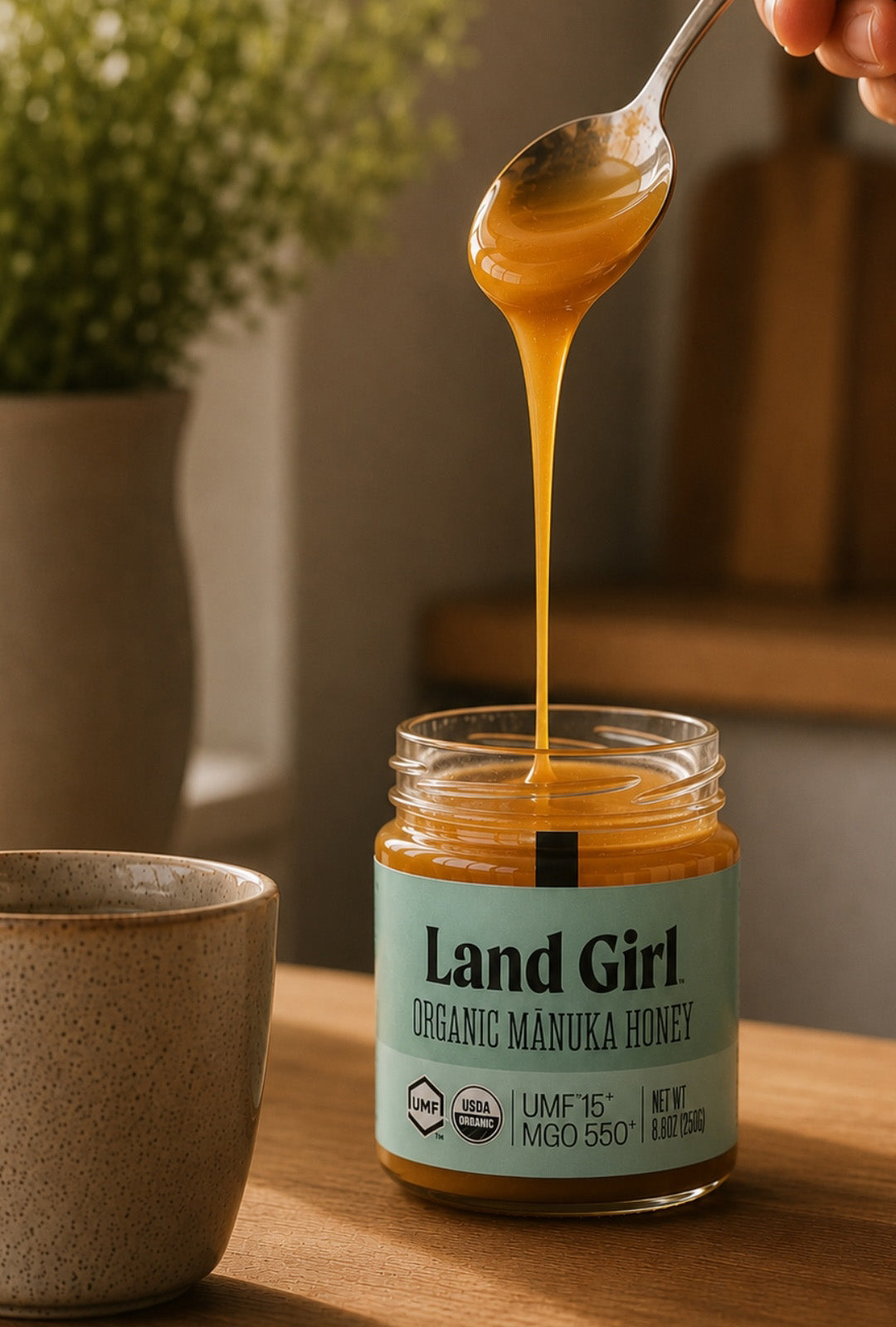 Land Girl Organic Māuka Honey UMF15+